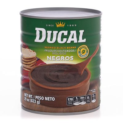 DUCAL REFRIED BLACK BEANS FRIJ NEGRO REF28 OZ