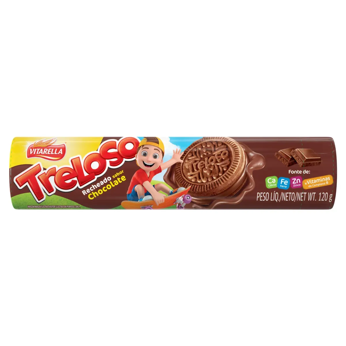 VITARELLA BISCOITO TRELOSO CHOCOLATE 120 GR