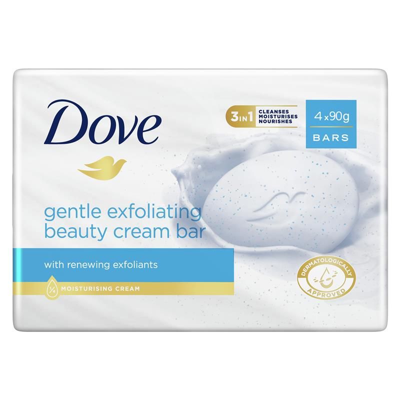 DOVE EXFOLIATING CREAM BAR 90 GR 4 PACK