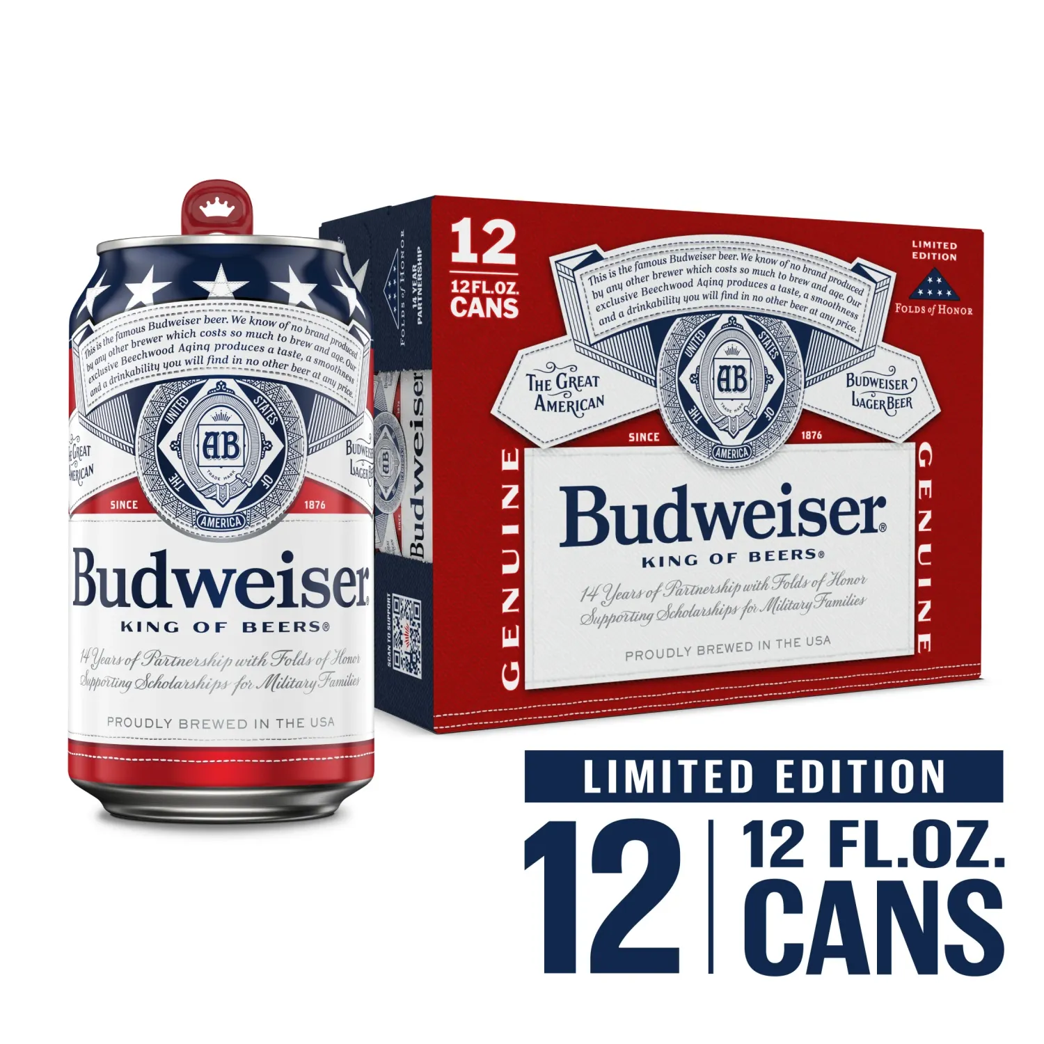 BUDWEISER CERVEZA 7.5 FL OZ 12 PACK - LATA