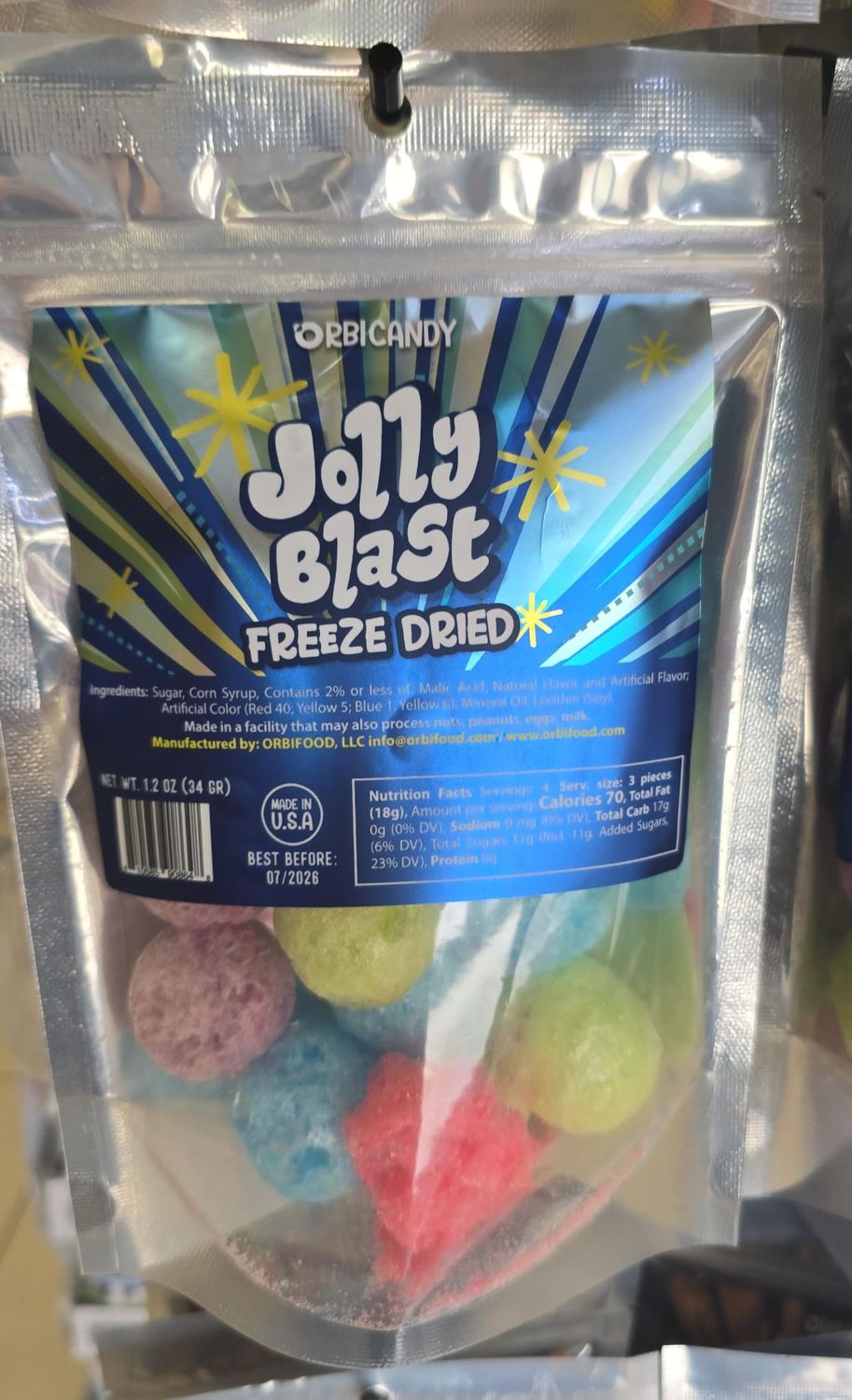 ORBICANDY DRIED CANDY NERD/AIR BLAST 5 OZ