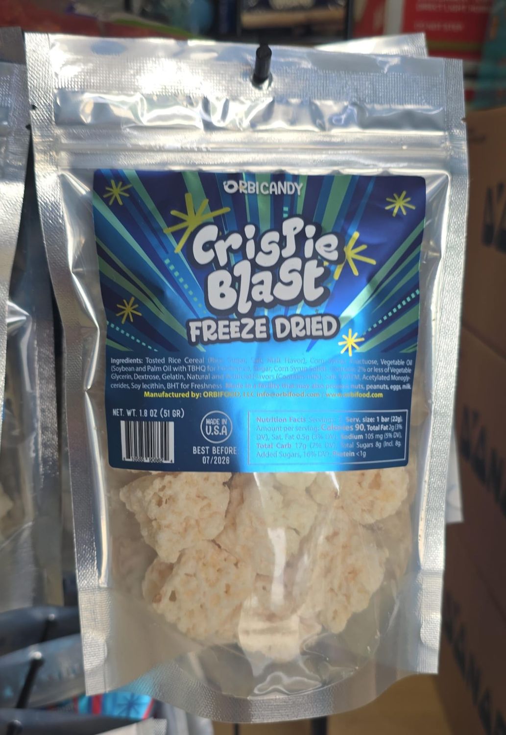 ORBICANDY DRIED CANDY CRISPIE BLAST 5 OZ