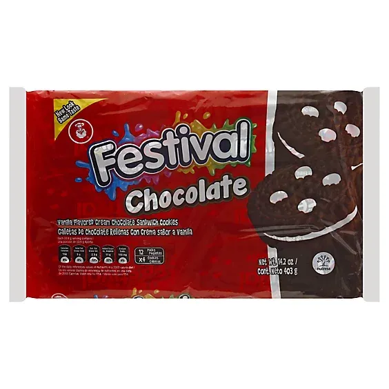 FESTIVAL CHOCOLATE SANDWICH COOKIES 14.20 OZ