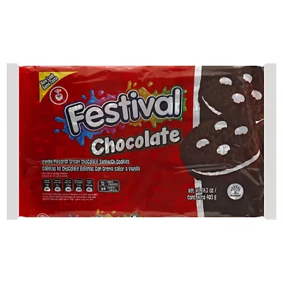 FESTIVAL CHOCOLATE SANDWICH COOKIES 14.20 OZ