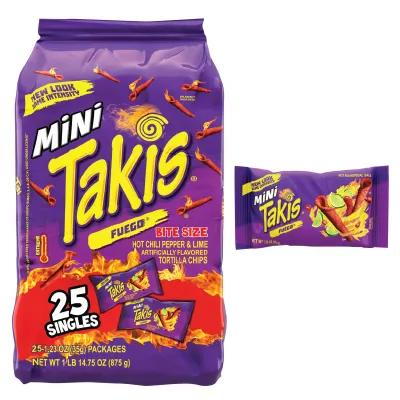 TAKIS MINI FUEGO CHILI - LIME 25 PCK 14.75 OZ