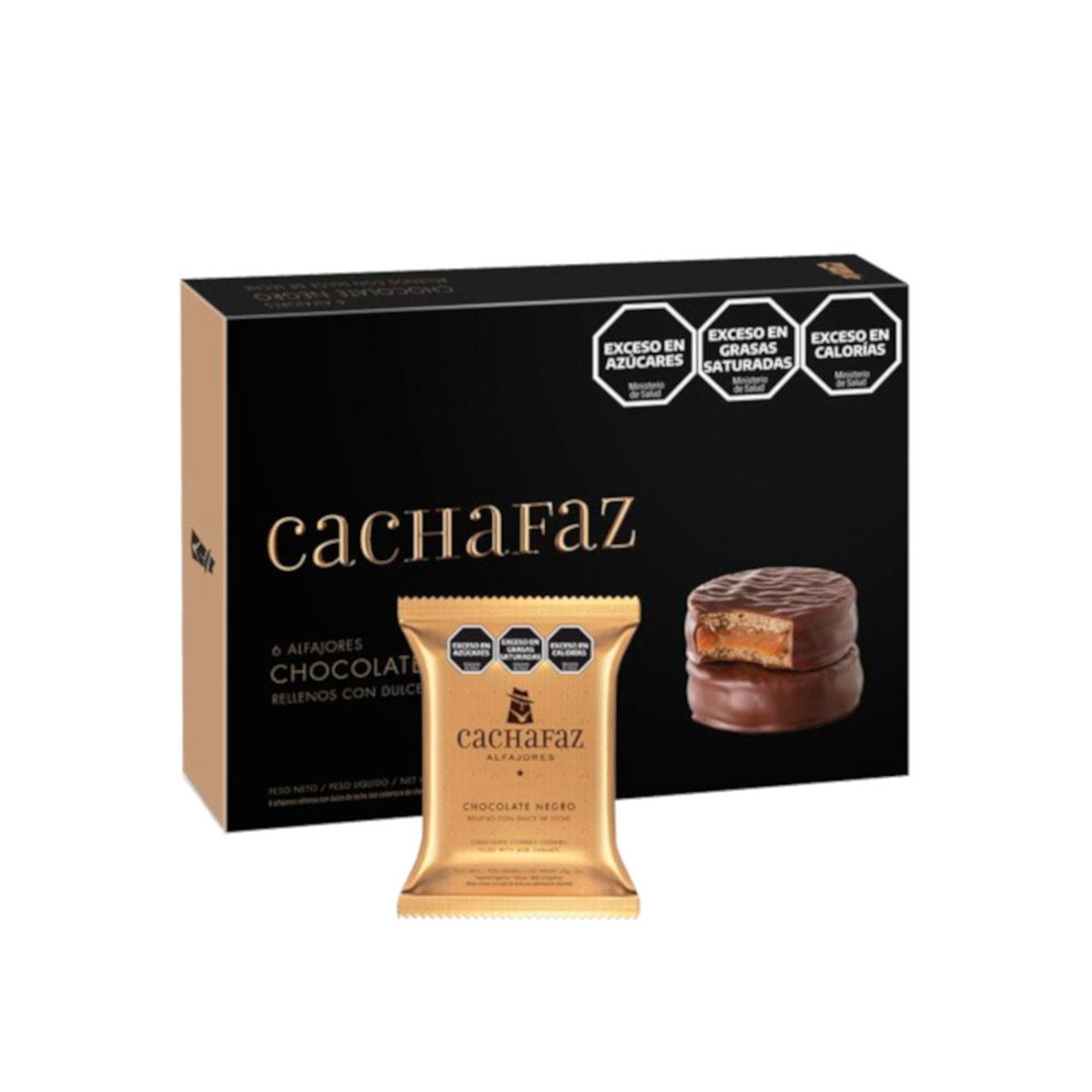 CACHAFAZ ALFAJOR DULCE DE LECHE 2.70 OZ 6 PCK