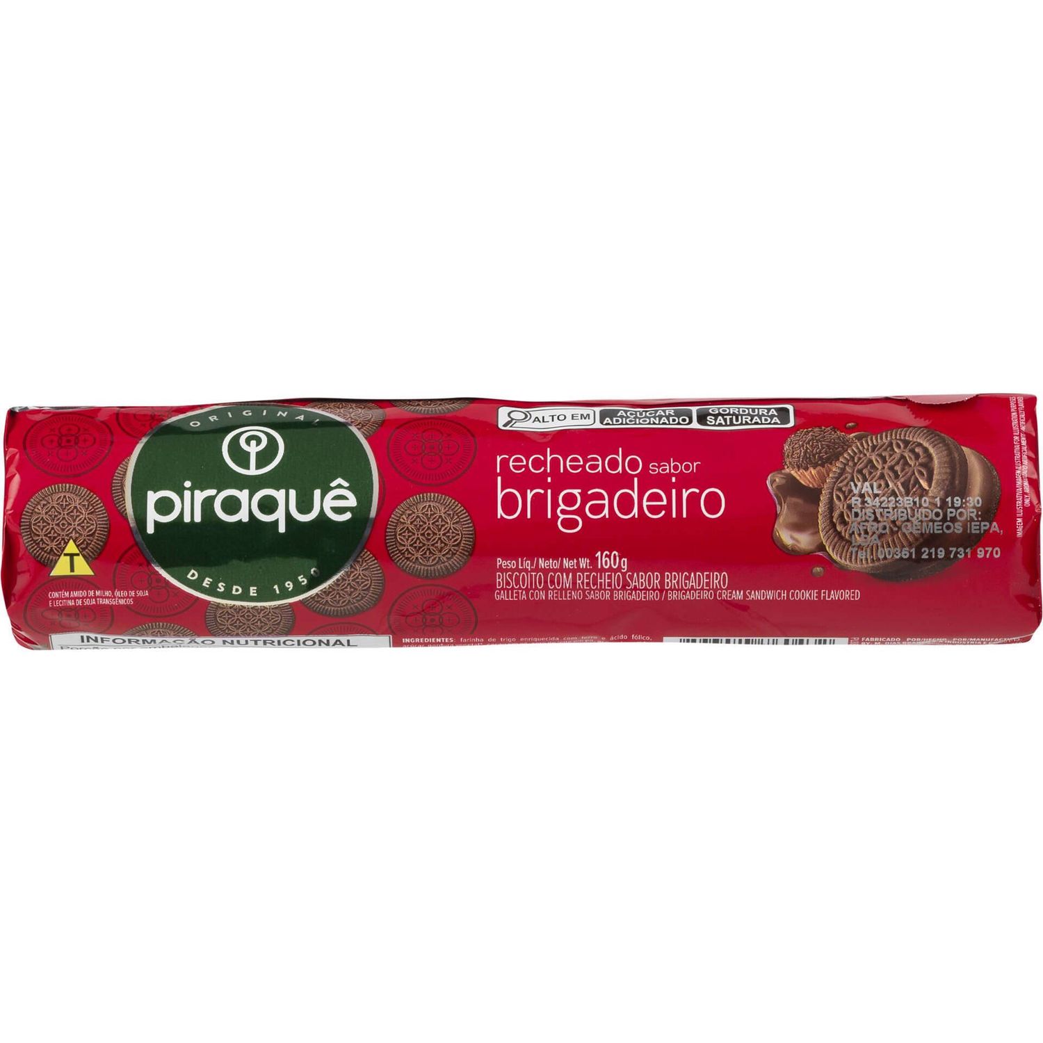 PIRAQUE BISCOITO RECHEADO BRIGADEIRO 160 GR