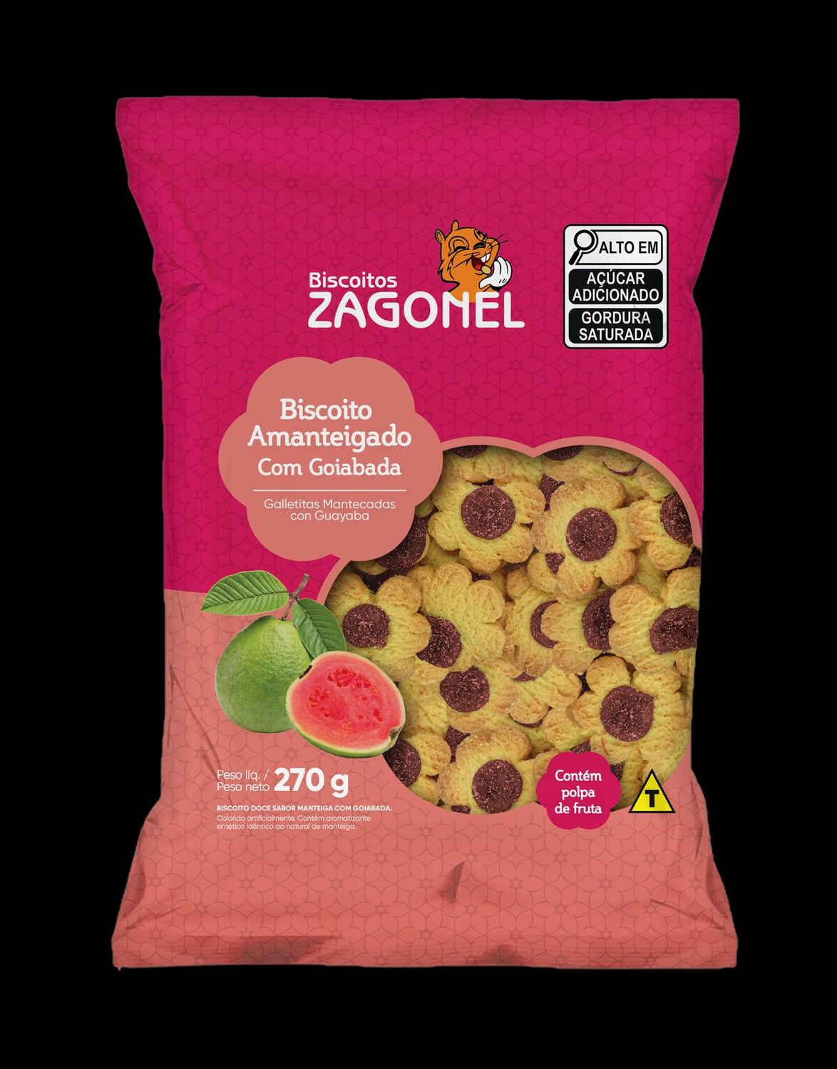 ZAGONEL BISCOITO AMANTEIGADO GOIABADA 270 G