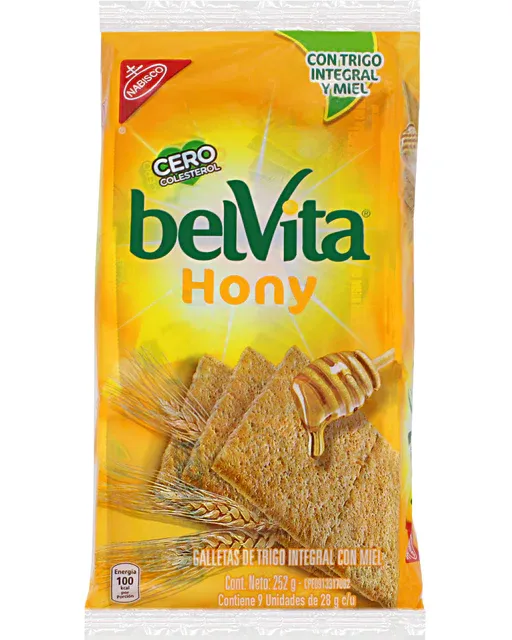 BELVITA KRAKER BRAN GALLETAS TRIGO MIEL 9 PCK