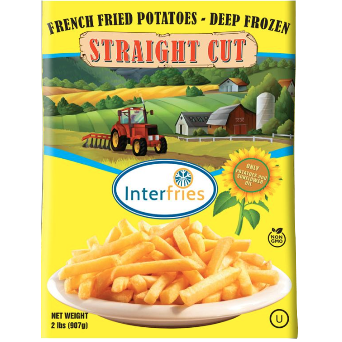 INTERFRIES STRAIGHT CUT POTATOES 1/4 4.5 LB