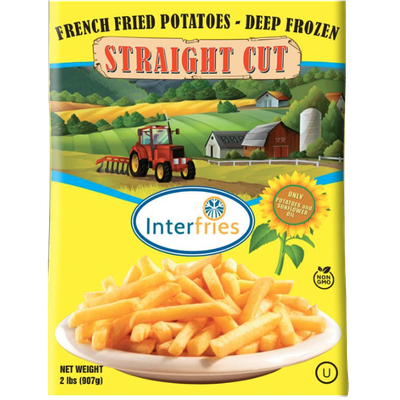 INTERFRIES STRAIGHT CUT POTATOES 1/4 4.5 LB