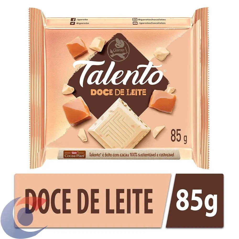 GAROTO TALENTO BRANCO DOCE DE LEITE 85 GR