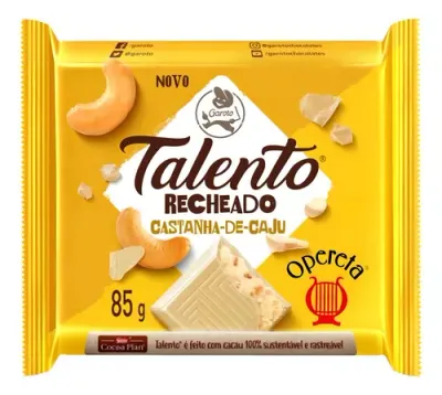 GAROTO TALENTO OPERETA CHOC CAJU 85 GR