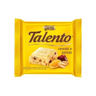 GAROTO TALENTO CHOC BRNC CEREAIS PASSAS 85 GR