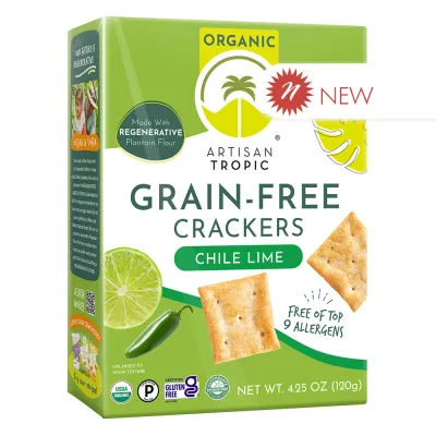 ARTISAN TROPIC CRAKERS CHILE LIME 4.25 OZ