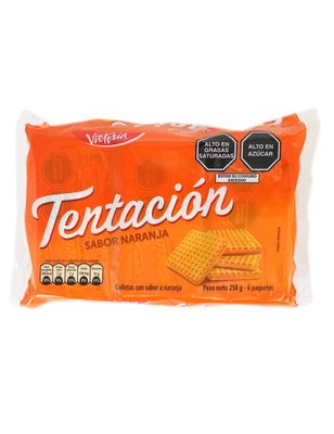 TENTACION GALLETA DE NARANJA 258 GR 6 PCK