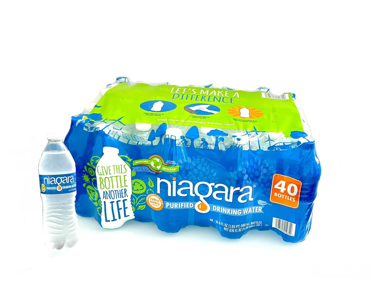 NIAGARA PURIFIED DRINKING WATER 16.9 OZ 40 PK
