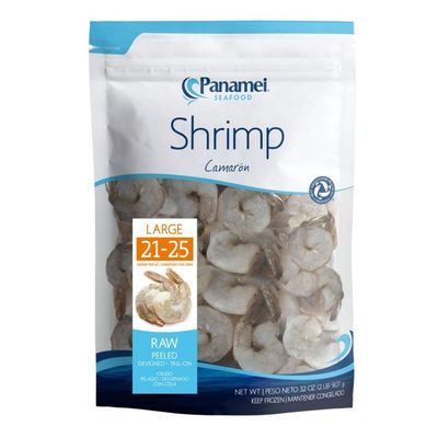 PANAMEI SHRIMP RAW LARGE PEELED 21/25 32 OZ