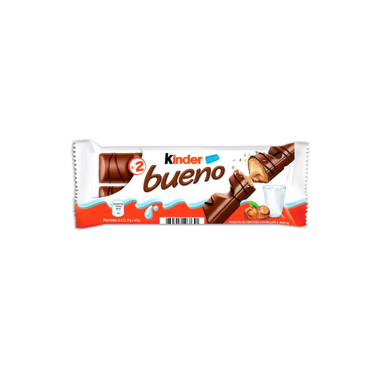 KINDER BUENO CHOCOLATE 2 BARS 43 GR