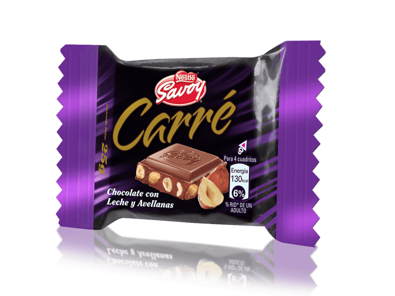 SAVOY MINI CARRE CHO AVELLANAS 25 GR (EA)