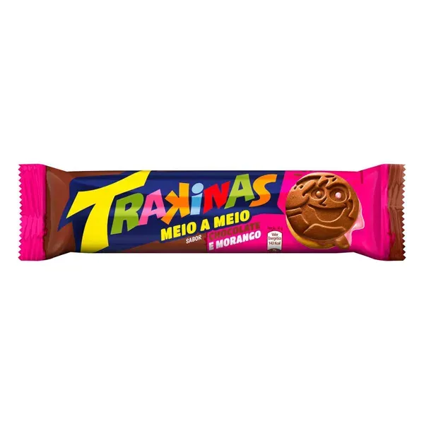 TRAKINAS BISCOITO RECH MORANGO CHOC 136 GR