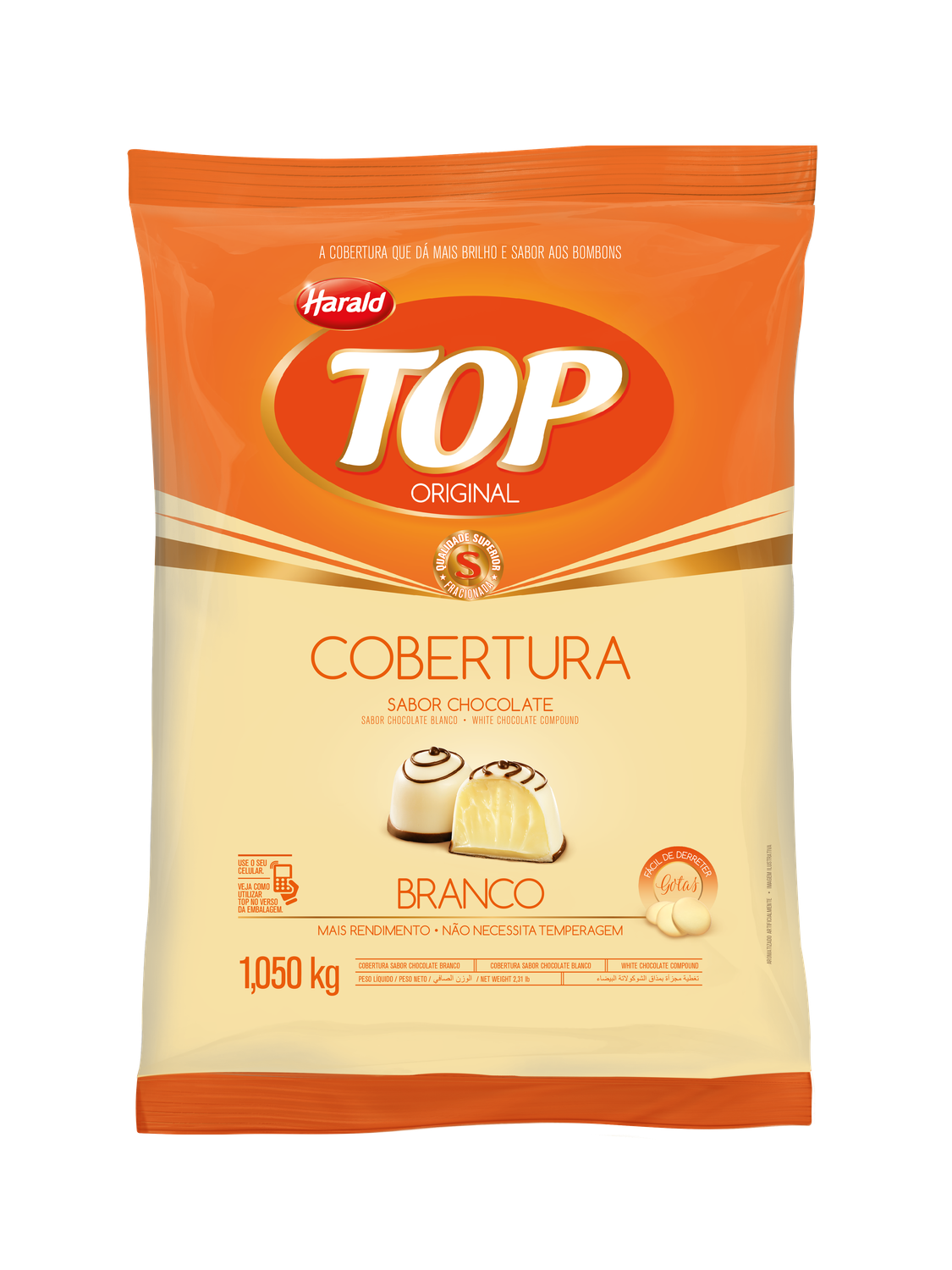 HARALD CHOCOLATE TOP BRANCO GOTAS 1,050 KG