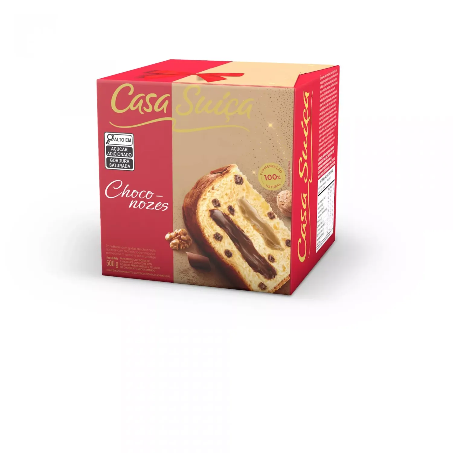 CASA SUICA PANETTONE CHOCO NOZES 500 GR