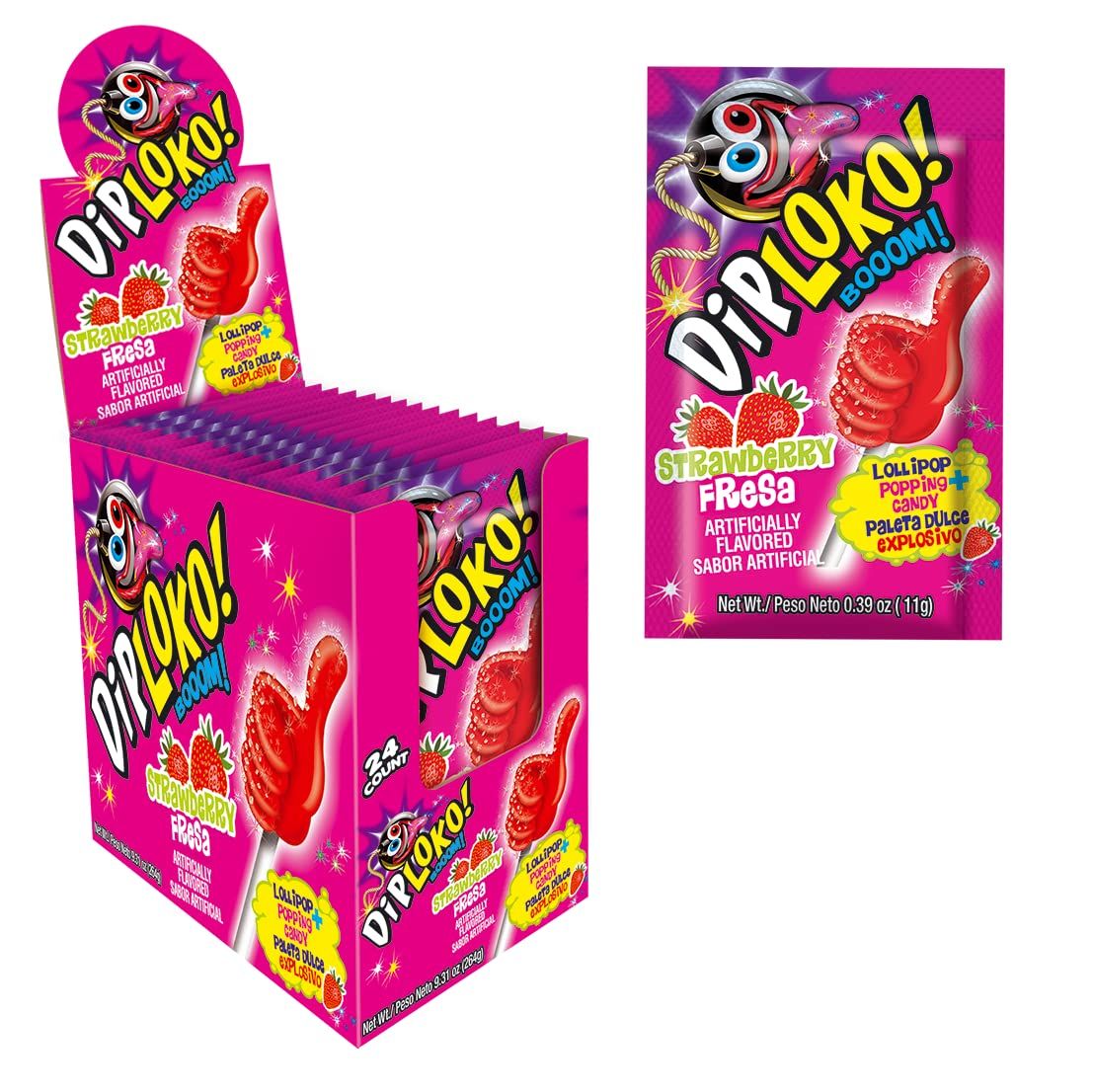 DIP LOKO LOLLIPOP FRESA BOOM 11 GR