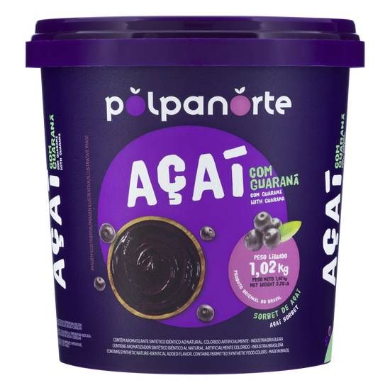 POLPA NORTE ACAI ORG COM GUARANA 1.02 KG