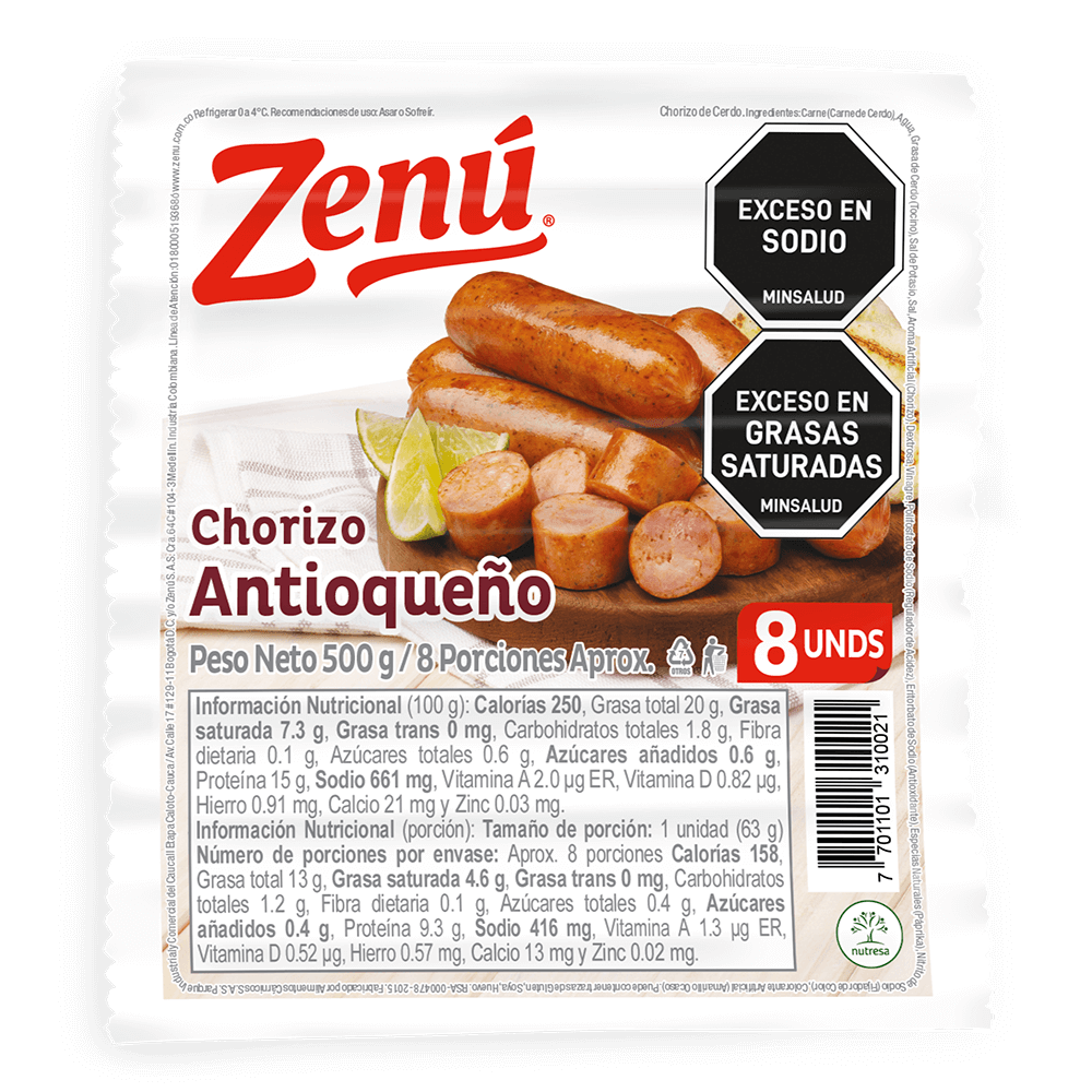 ZENU CHORIZO ANTIOQUENO 15 OZ