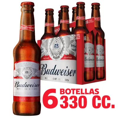 BUDWEISER CERVEZA - BOT 6 PACK