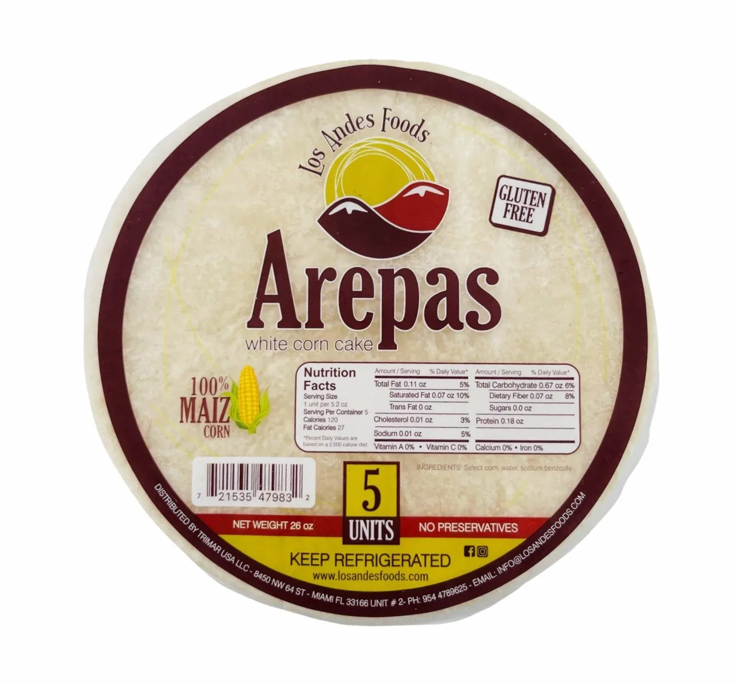 LOS ANDES AREPITAS CON PLATANO 10 UNITS