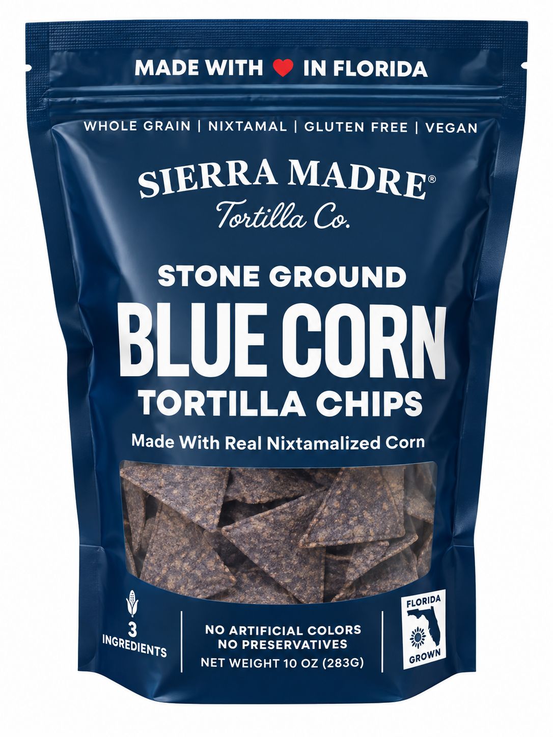 SIERRA MADRE TORTILLA CHIPS BLUE CORN 10 OZ