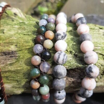 Pink Zebra Jasper Bracelet Peaceful Vibes 