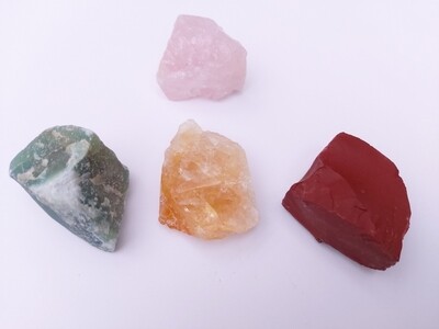NATURAL ROUGH STONE CRYSTAL ABUNDANCE SET ±4cm