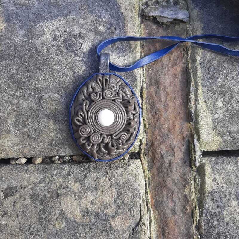 Leather Snow Quartz Necklace 