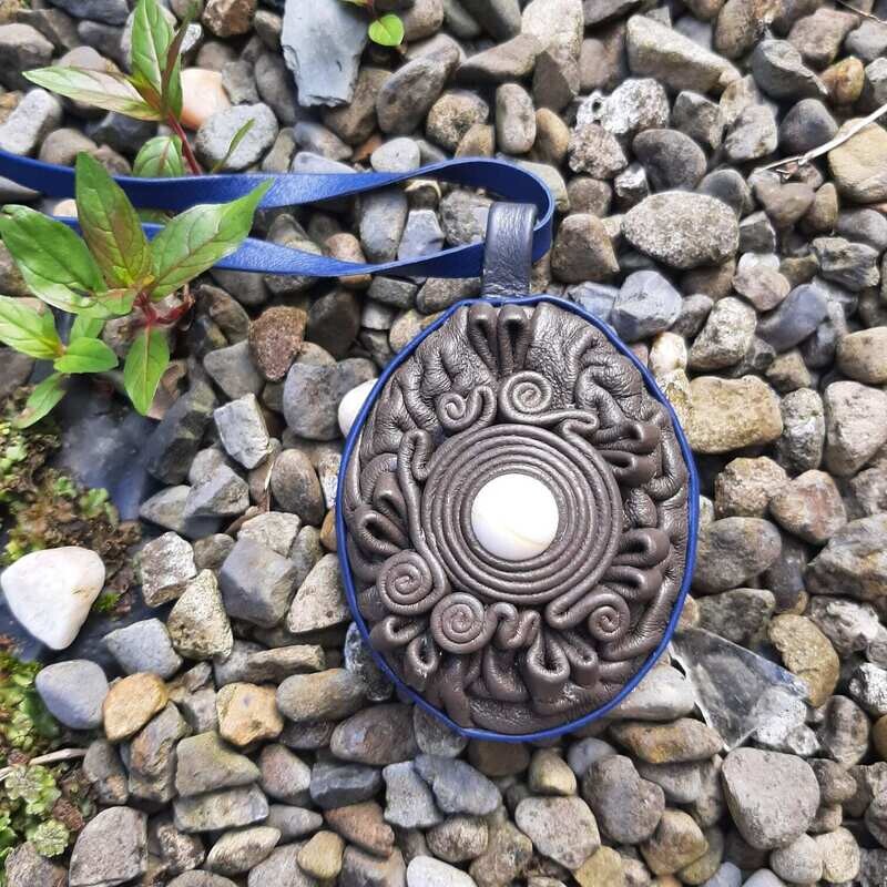 Leather Snow Quartz Necklace 