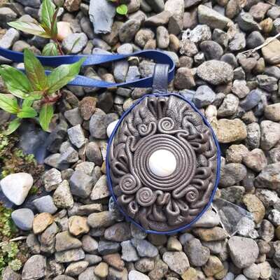 Leather Snow Quartz Necklace 