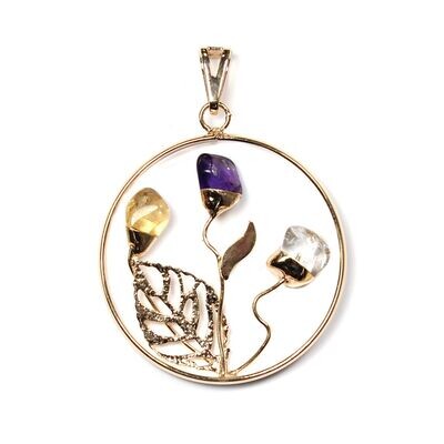 Happy Garden Pendant Amulet Necklace 18K Gold