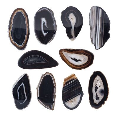 Black Agate Cryst Slice M Improves concentration