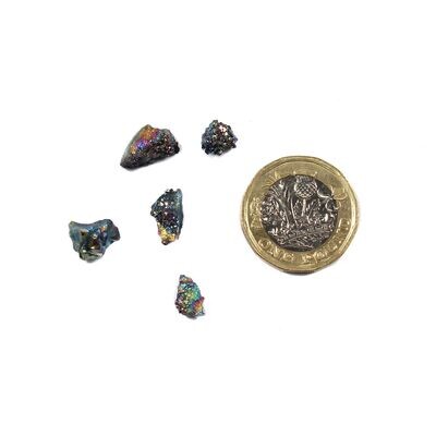 Druzy Titanium Aura Mini Clusters 5-8mm, 10 in a pack