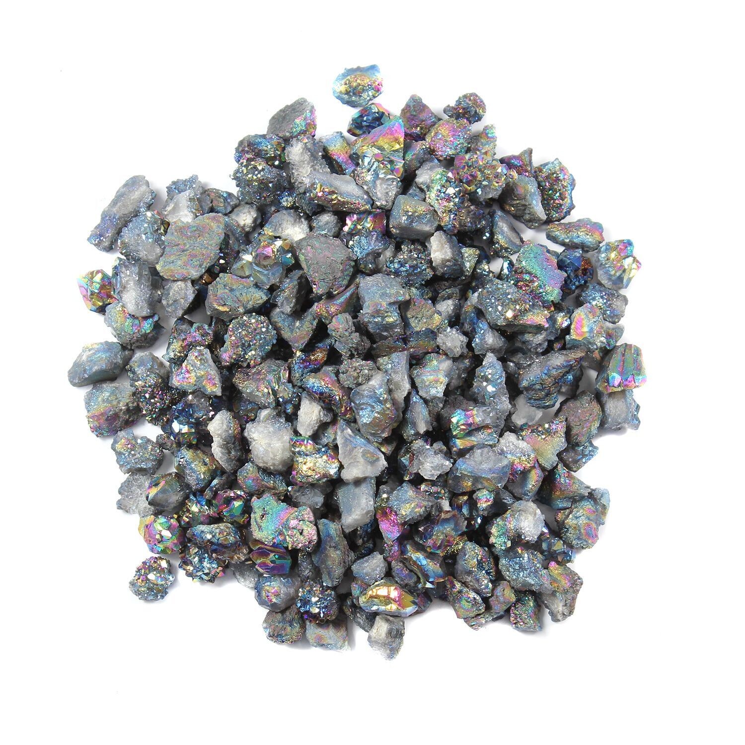 Druzy Titanium Aura Mini Clusters 5-8mm, 10 in a pack