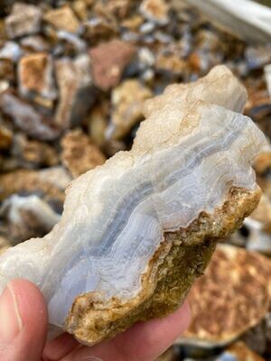 Blue Lace Agate Crystal Calming, Stress Away stone. Large. Kenya