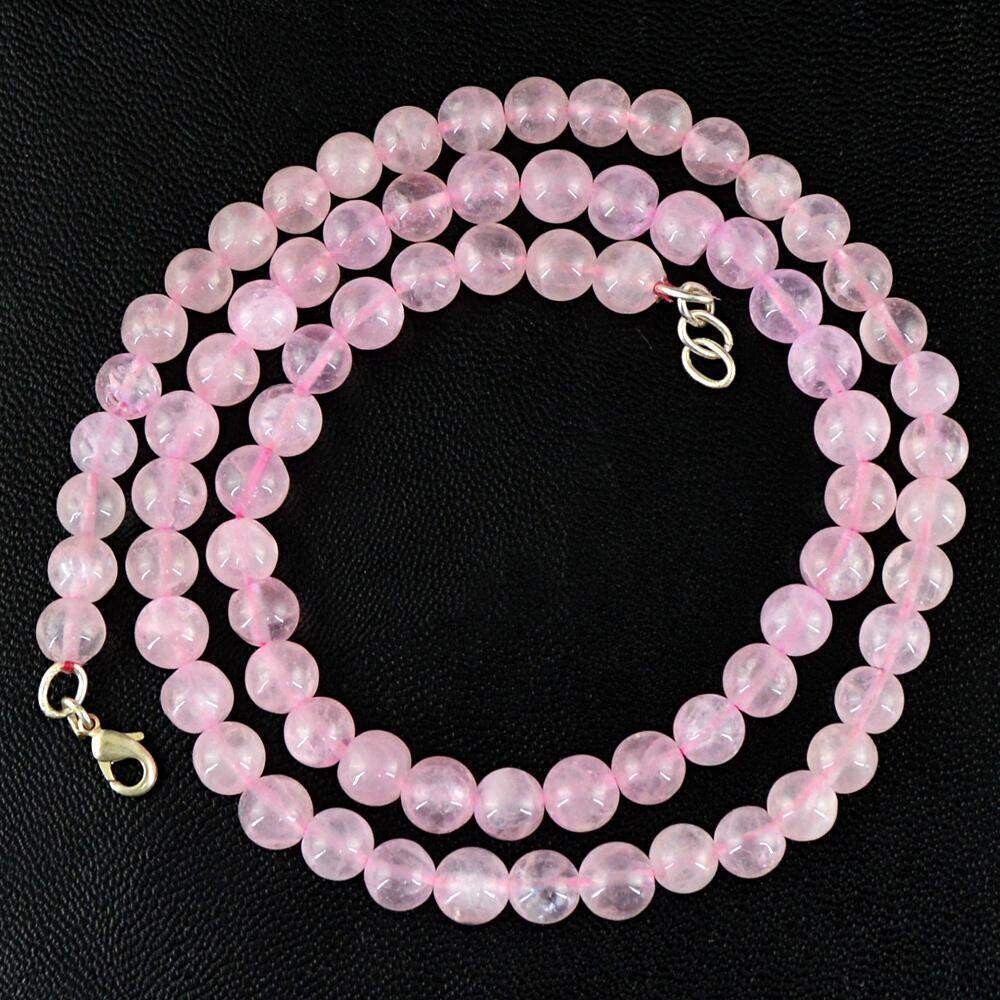 Rose Quartz Crystal Bead Necklace 
