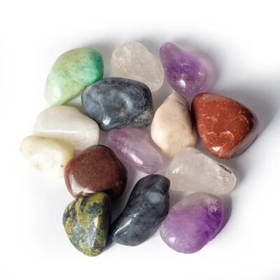 Random Scoop of 3 × Mixed Brazil tumbled stones A quality