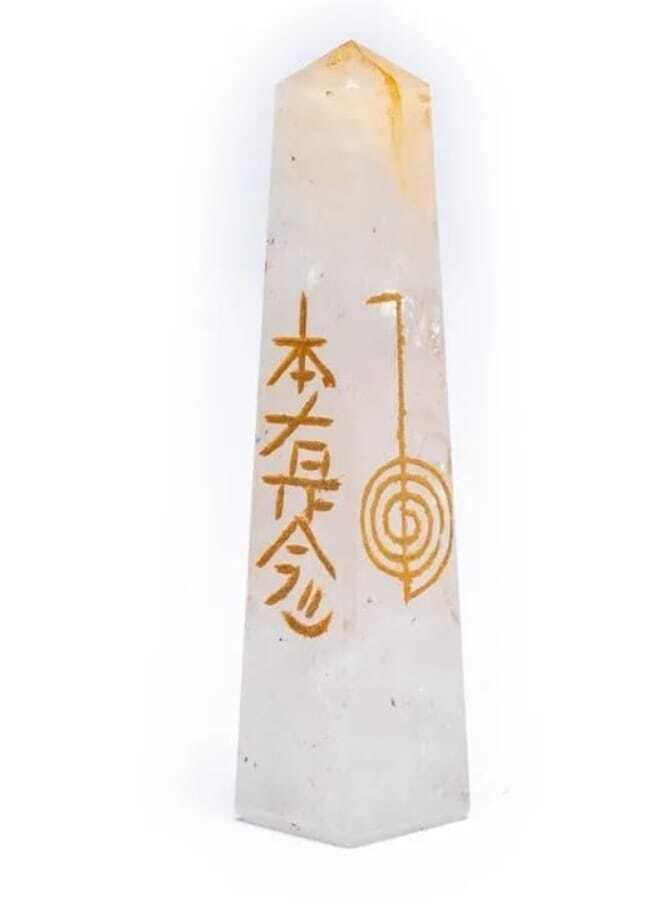 Reiki White Quartz Tower