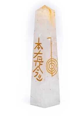 Reiki White Quartz Tower