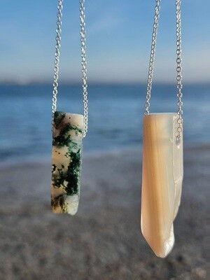 Moss Agate Amulet of Light &amp; New beginning Speed up recovery crystal 