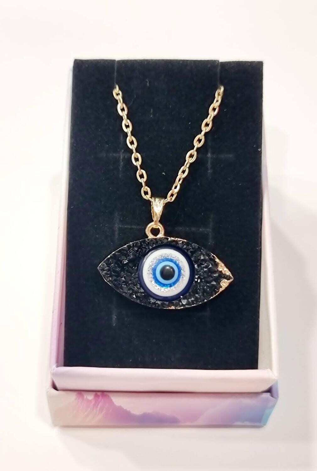 Evil Eye Druzy Necklace