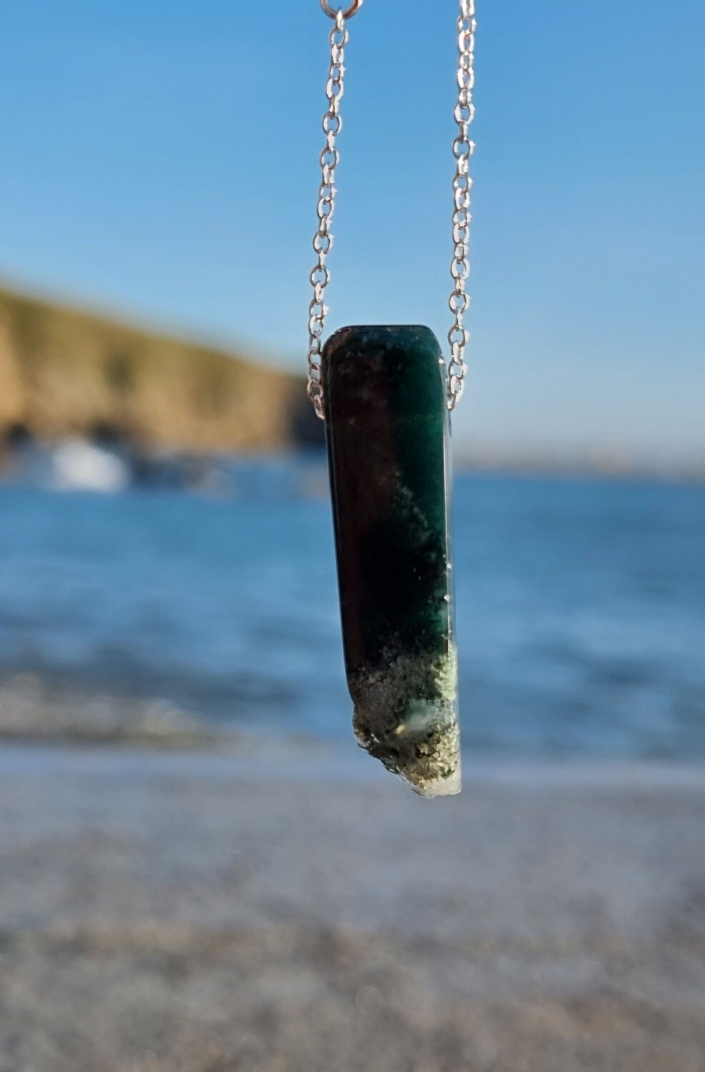 Green Leaf Agate &quot;Let it go&quot; Emotional Healing Amulet 